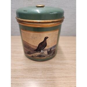 Vintage Lady Clare Small Decorative Lidded Tin Green Pheasant Grouse Birds Motif